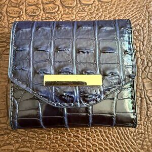 Women's Navy Croc Print Wallet